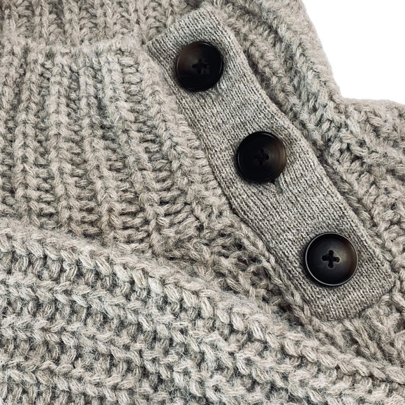 Banana Republic Factory Textured Funnel-Neck Pullover In Oatmeal Size S - Picture 5 of 8